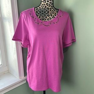 NWOT lemon Way pink top 1X